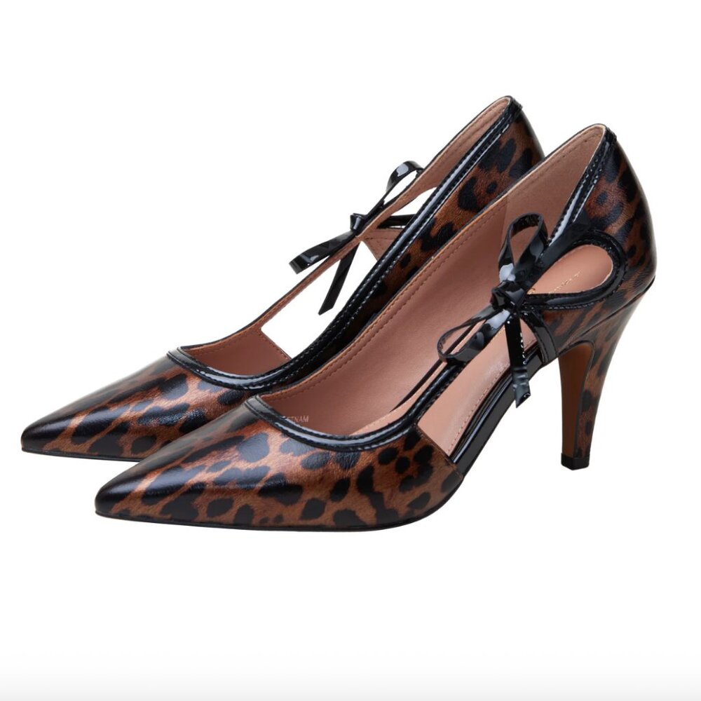 NEW Linea Paolo Patent Leather Asymetric Bow Pumps - 7.5